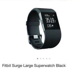 Fitbit Surge Large Superwatch Black silicone strap